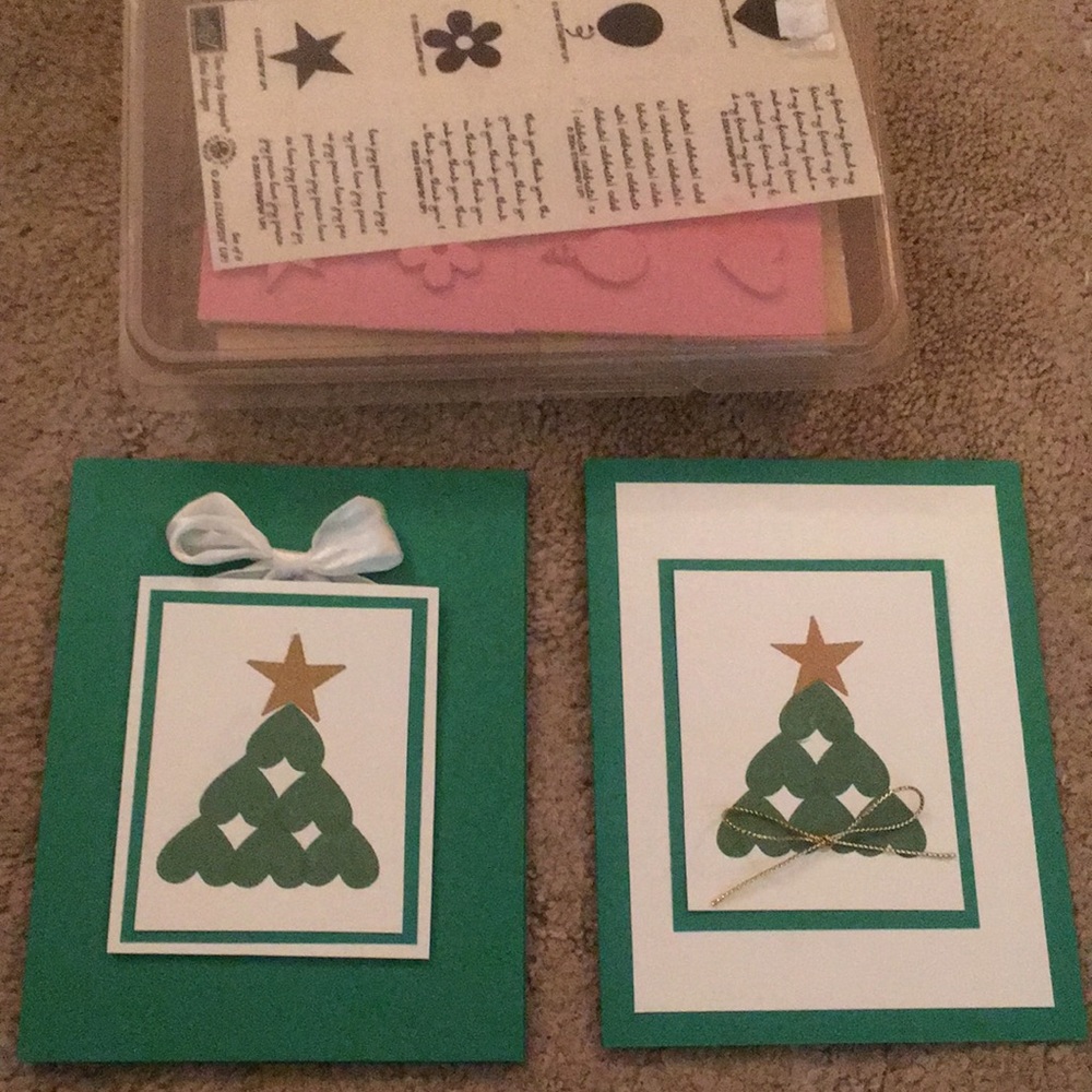 Stampin’ Up! Mini Messages stamp set with 2 completed Holiday cards. New in box - Picture 5 of 10